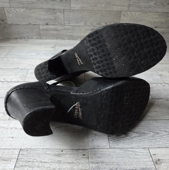 Dansko Rachel Mary Jane Black Leather Clogs - Picture 3 of 6